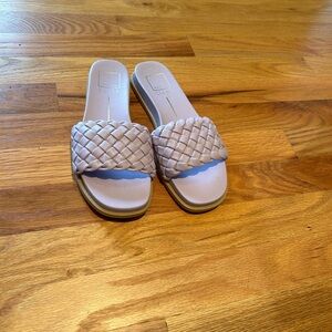 Dolce Vita Cream Quilted Slide Sandals